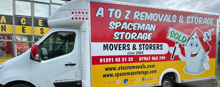 Moving home with A to Z Removals and Storage, red removals van